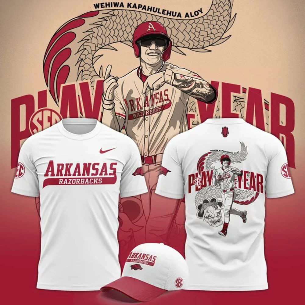 Arkansas Razorbacks Baseball Wehiwa Aloy Player Of The Year 2025 Shirt Best FatherS Day Gifts