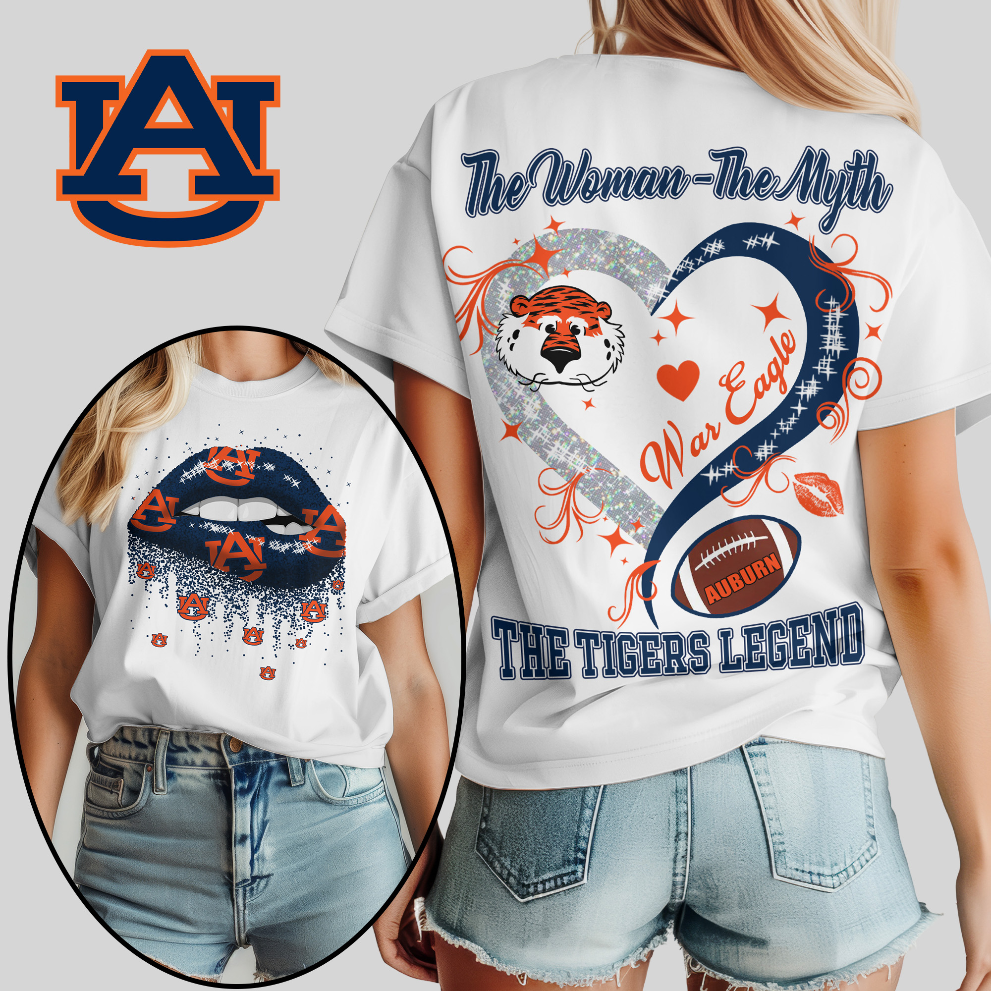Auburn Tigers NCAA The Woman The Myth The Legend T-Shirt Mm