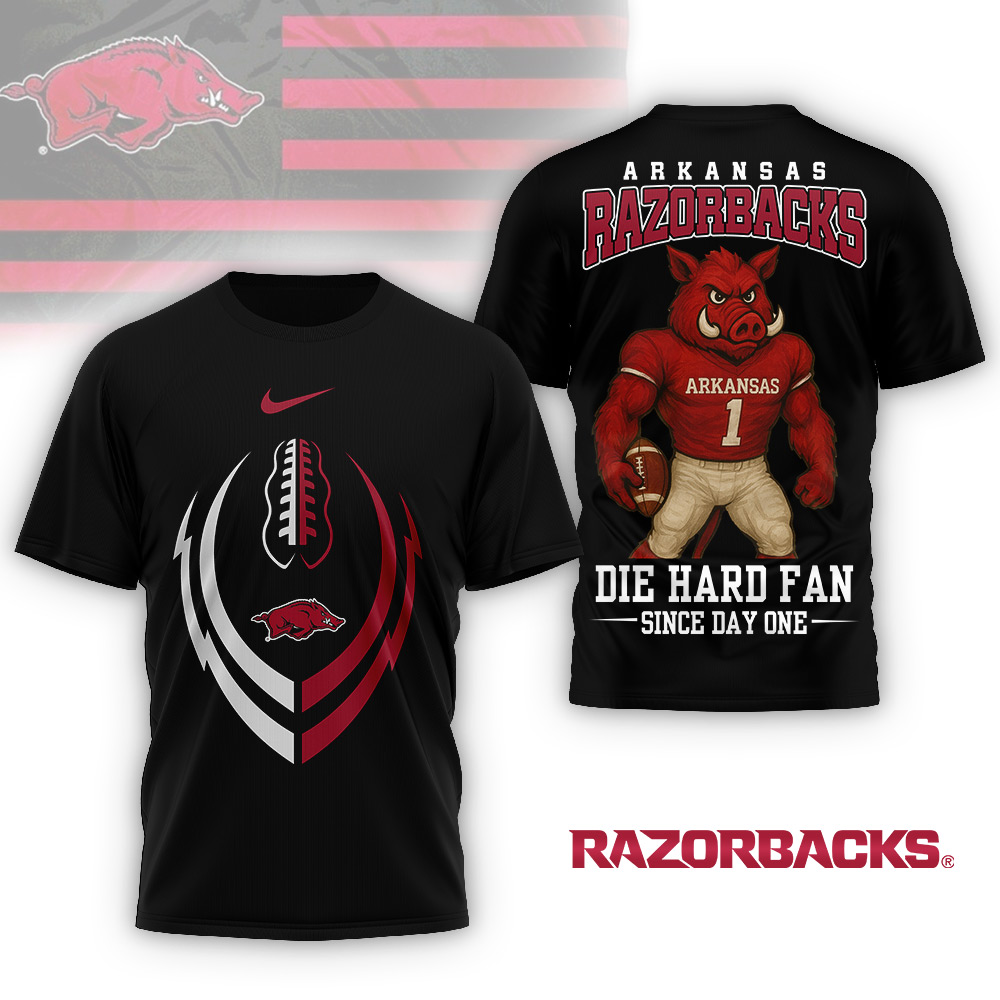 Arkansas Razorbacks NCAA Die Hard Fan Since Day One T- Shirt