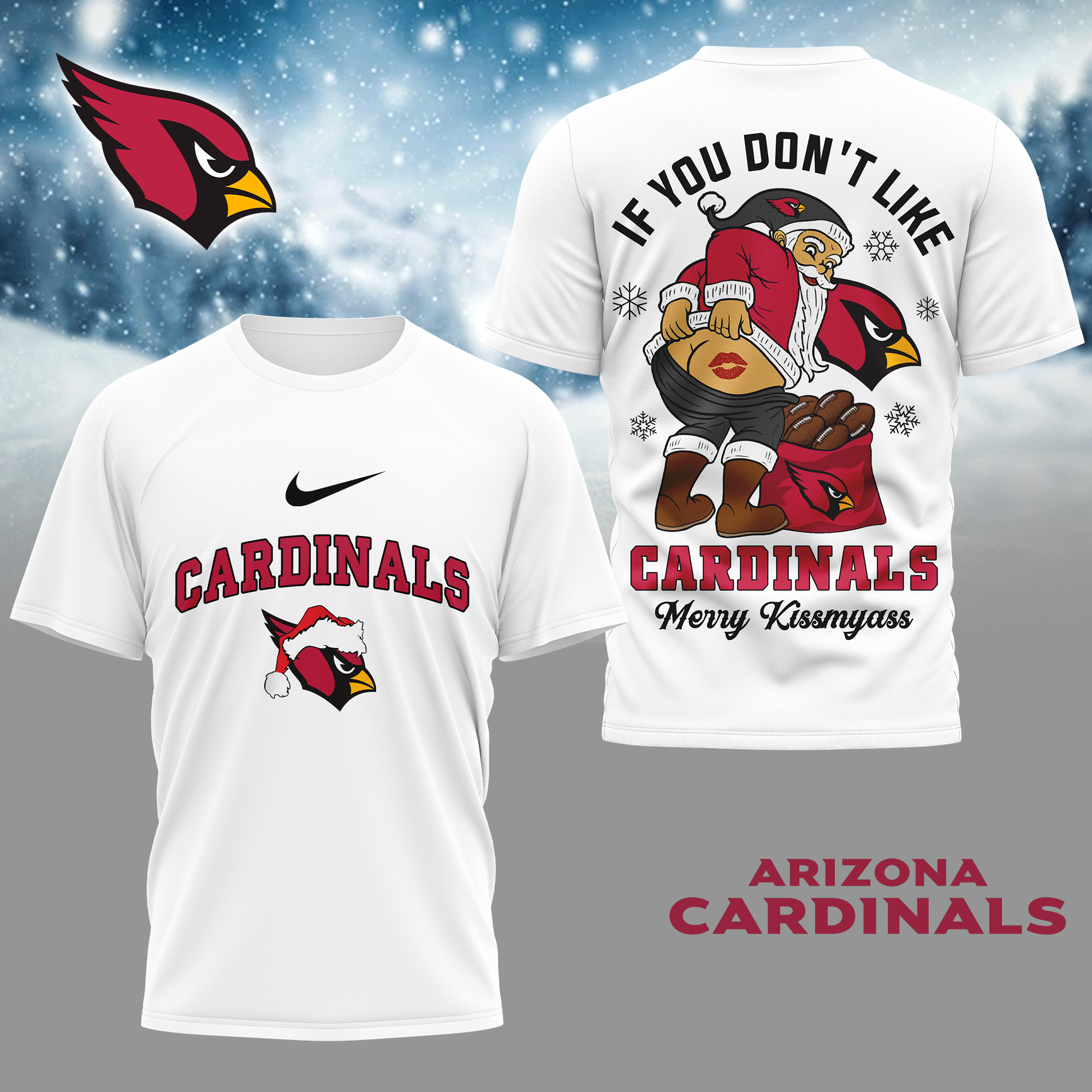 Arizona Cardinals NFL Funny Xmas 3D Shirt