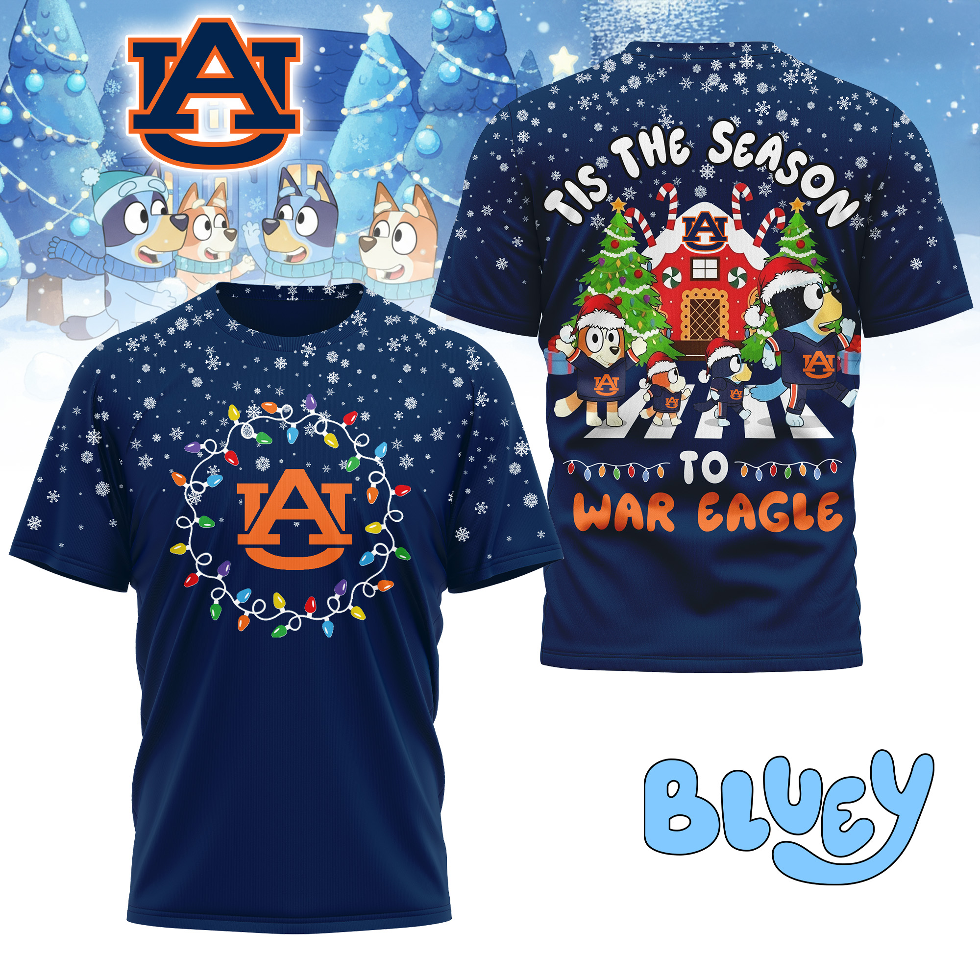 Auburn Tigers NCAA Tis The Season Christmas T-Shirt Mm