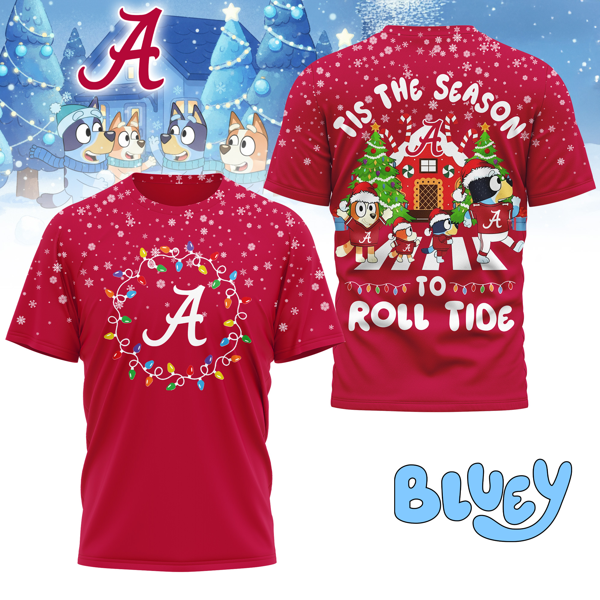 Alabama Crimson Tide NCAA Tis The Season Christmas T-Shirt Mm