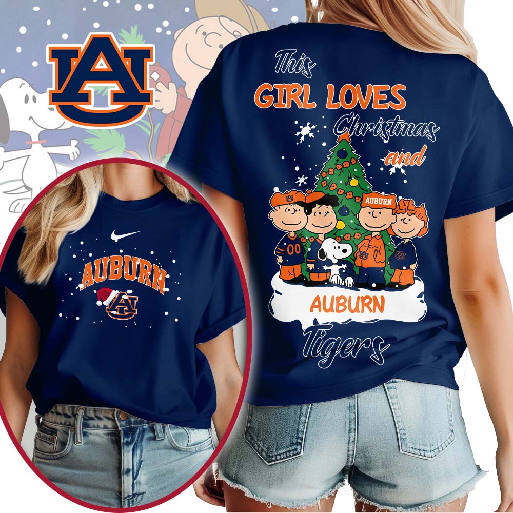 Auburn Tigers NCAA This Girl Loves Christmas T- Shirt