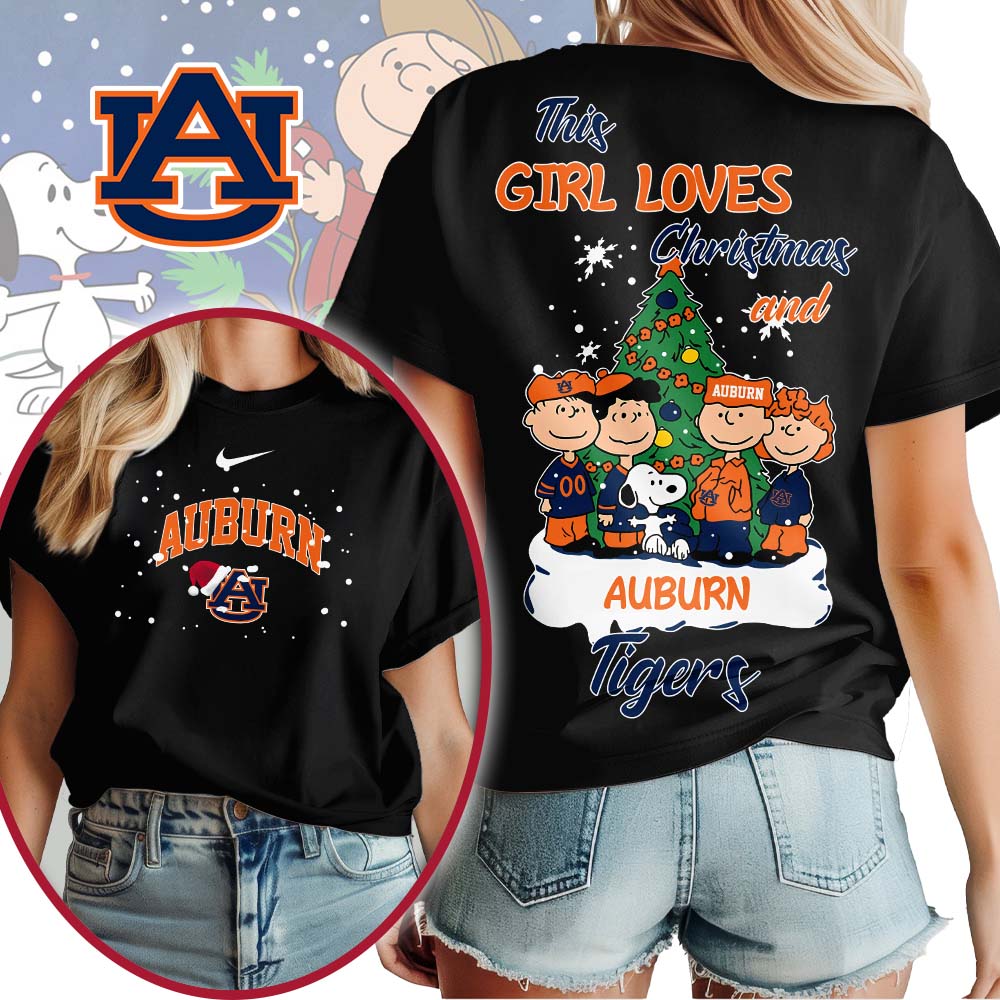 Auburn Tigers NCAA This Girl Loves Christmas T- Shirt