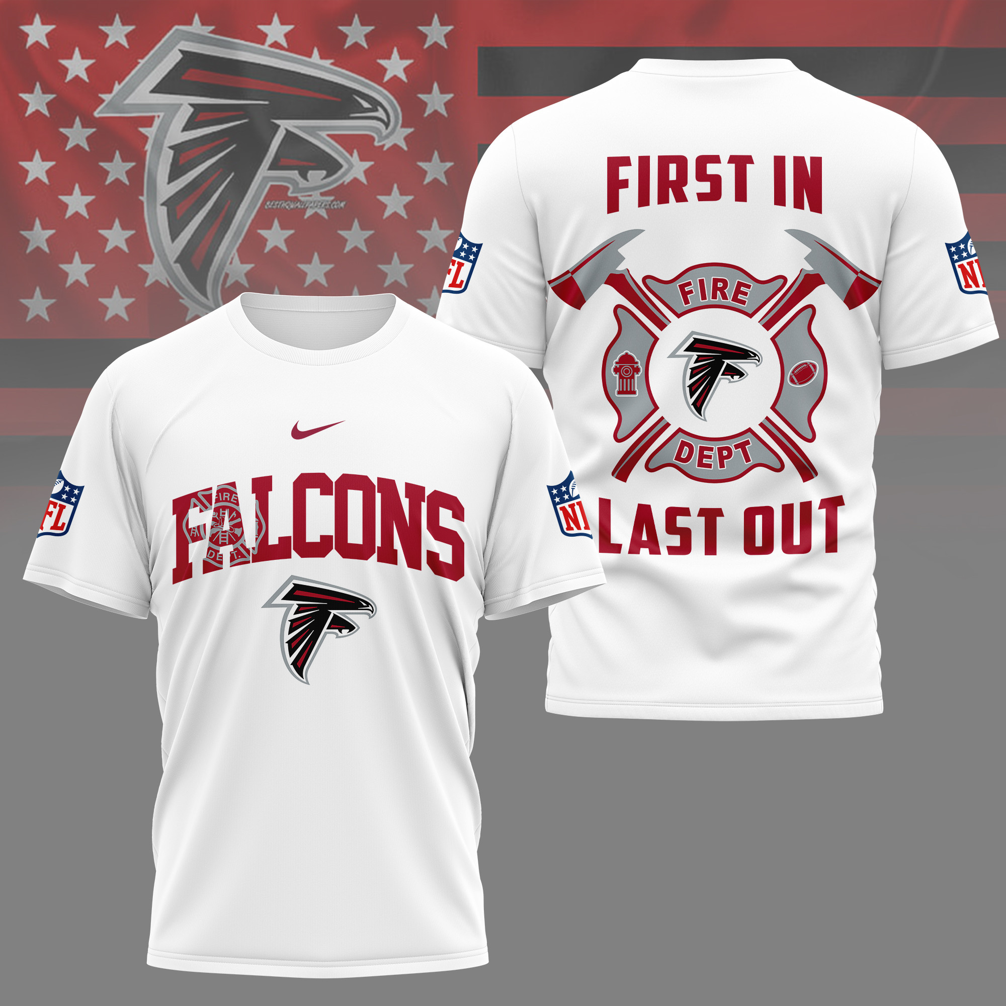 Atlanta Falcons NFL Fire Dept 3D Shirt