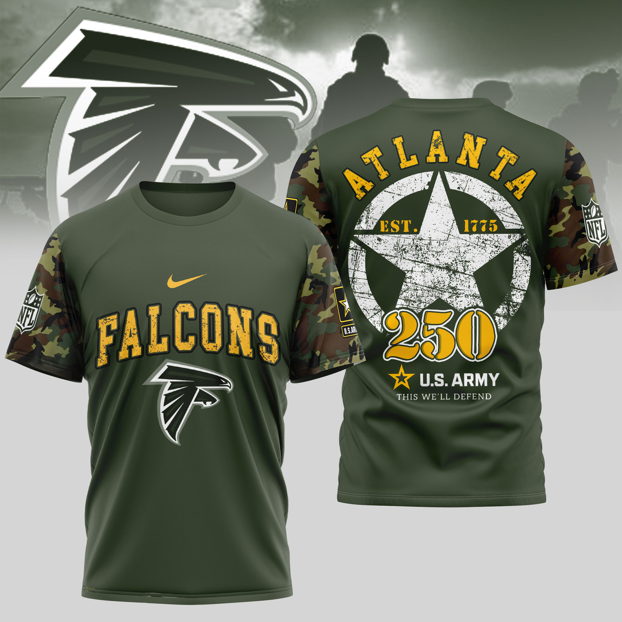 Atlanta Falcons NFL U.S.Army 3D Shirt