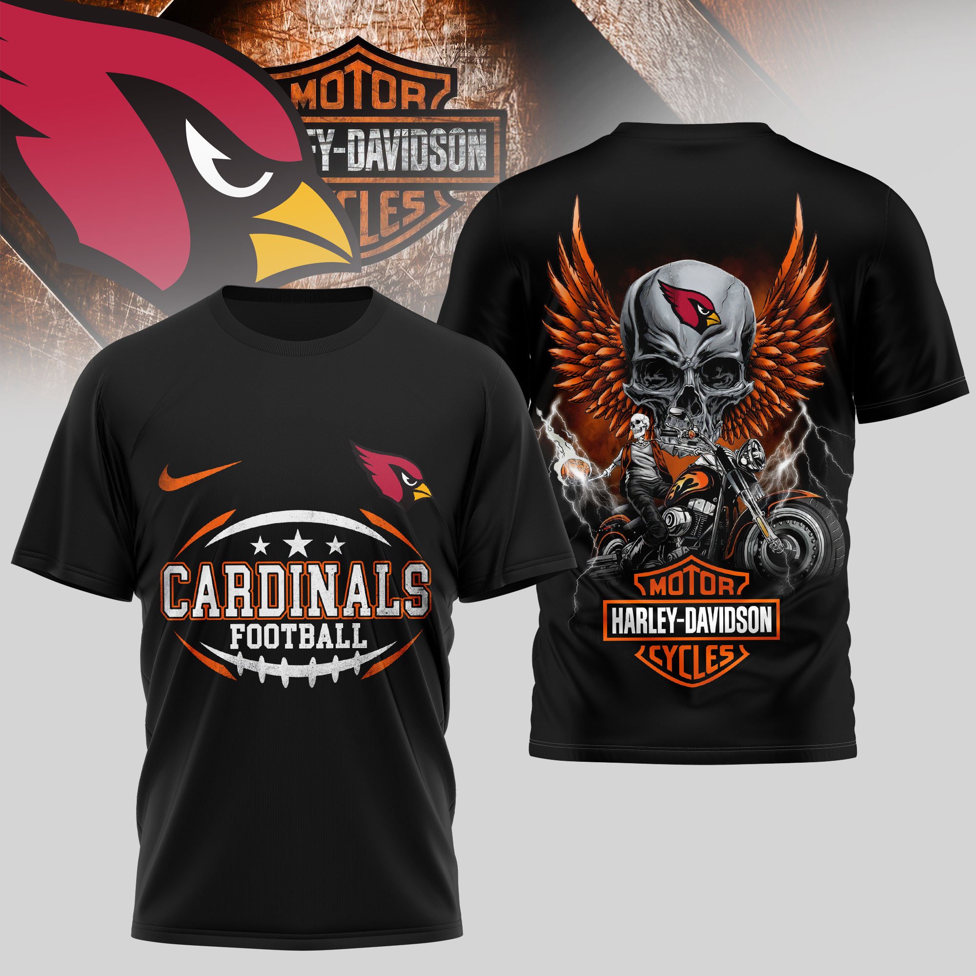 Arizona Cardinals NFL Harley Davidson 3D Shirt
