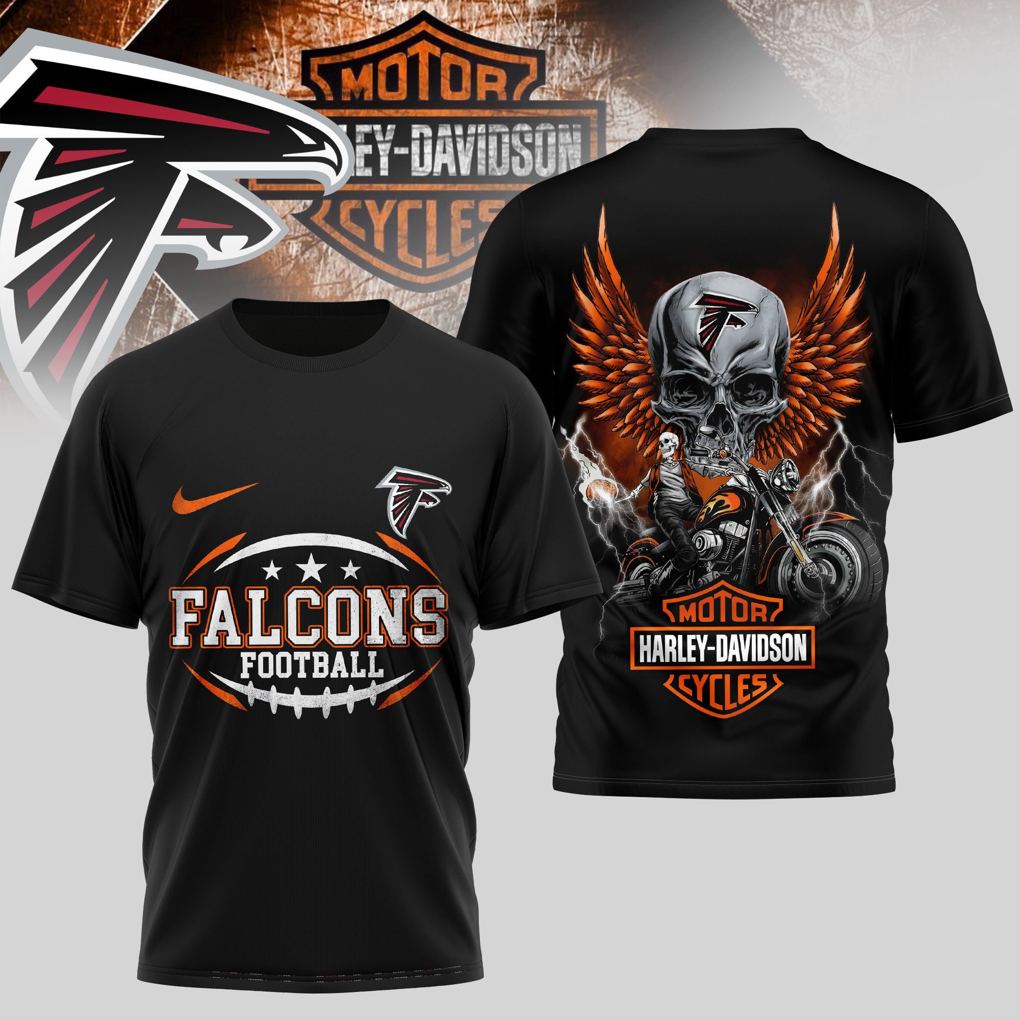Atlanta Falcons NFL Harley Davidson 3D Shirt