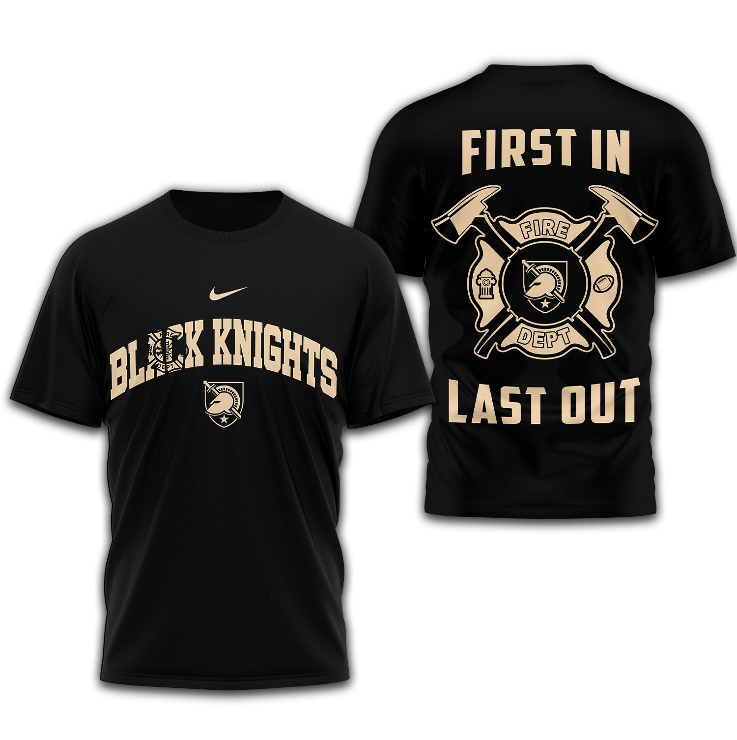 Army Black Knights Fire Dept 3D Shirt NCAA