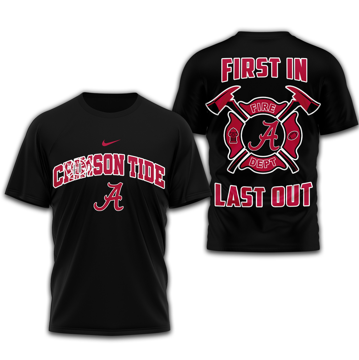 Alabama Crimson Tide Fire Dept 3D Shirt NCAA