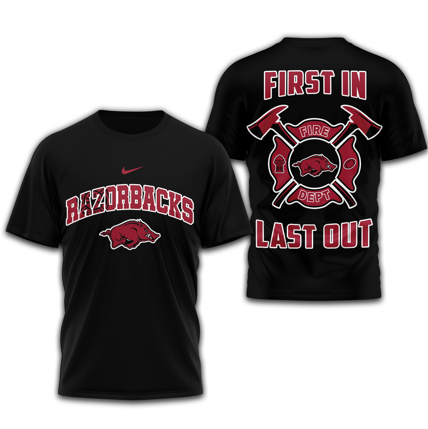 Arkansas Razorbacks Fire Dept 3D Shirt NCAA