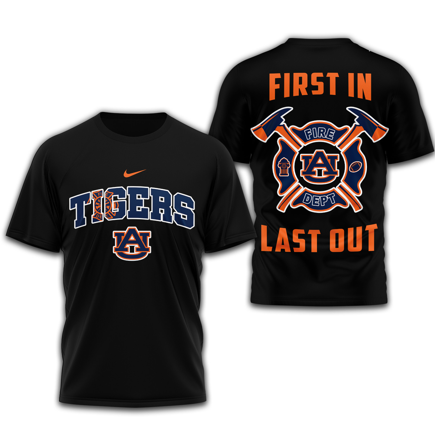 Auburn Tigers Fire Dept 3D Shirt NCAA