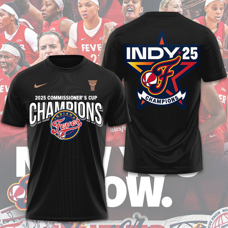 Indiana Fever 2025 WNBA CommissionerS Cup Champions T-Shirt