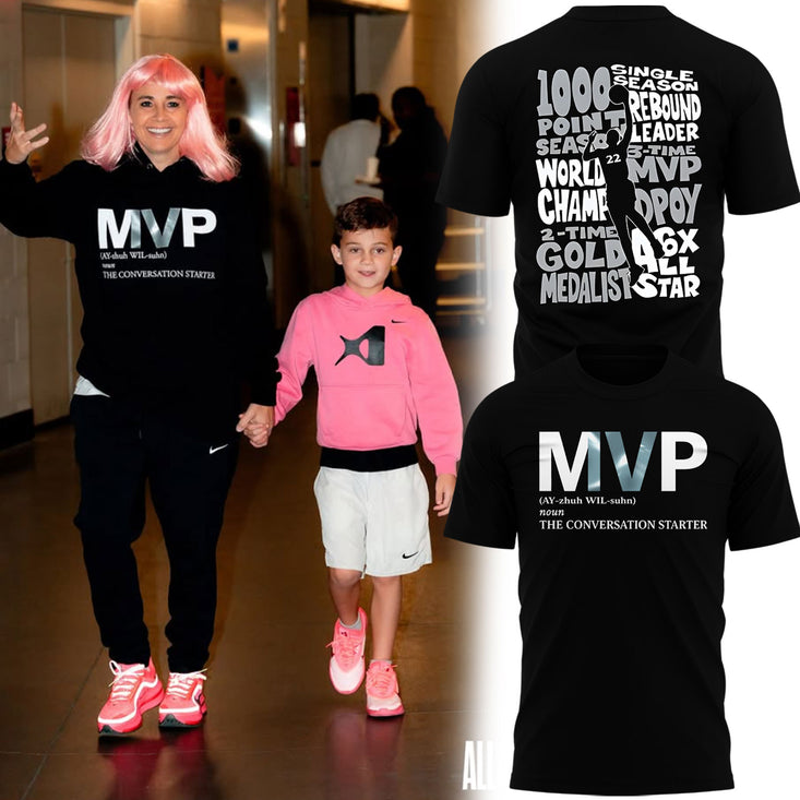 Unisex Las Vegas Aces AJa Wilson Playa Society Black 2025 WNBA Mvp T-Shirt