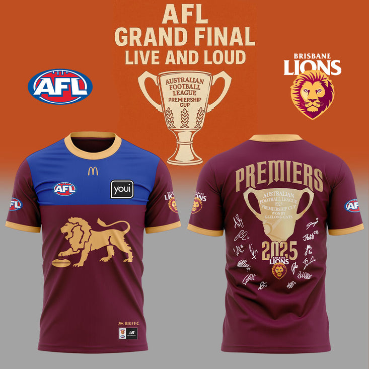 Brisbane Lions Afl 2025 Champions Tshirt