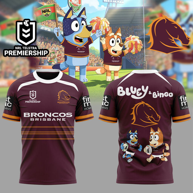 Brisbane Broncos X Bluey And Bingo T-Shirt