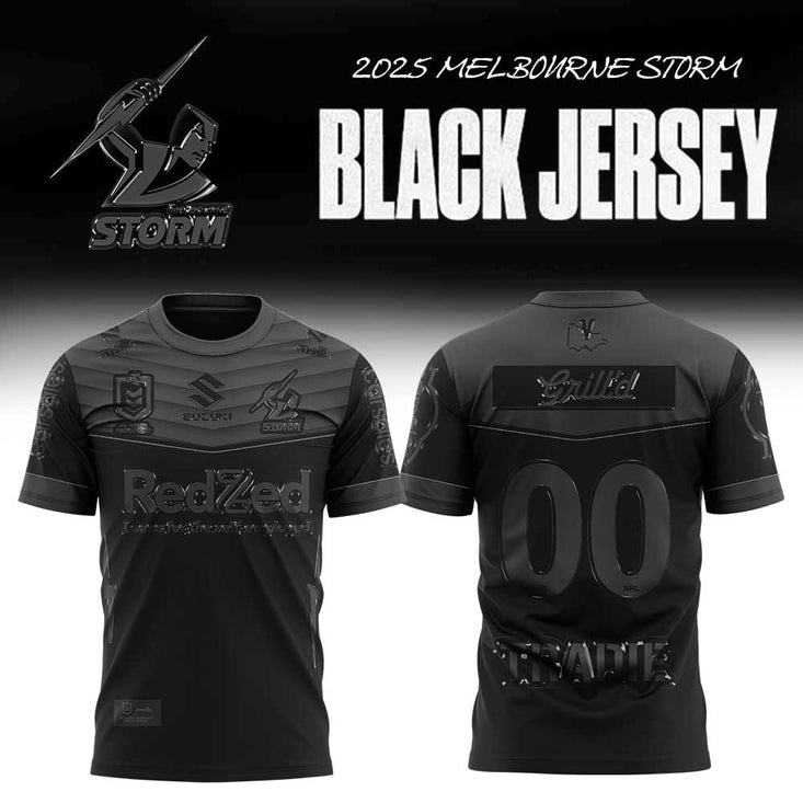 Melbourne Storm Back In Black Uniform Shirt