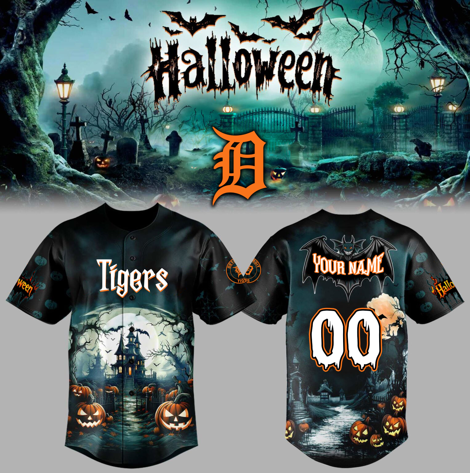  Halloween X Detroit Tigers Jersey