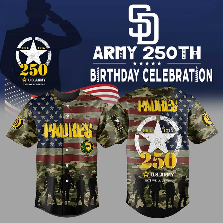  San Diego Padres U.S. Army'S 250Th Birthday Celebration Jersey 1775-2025