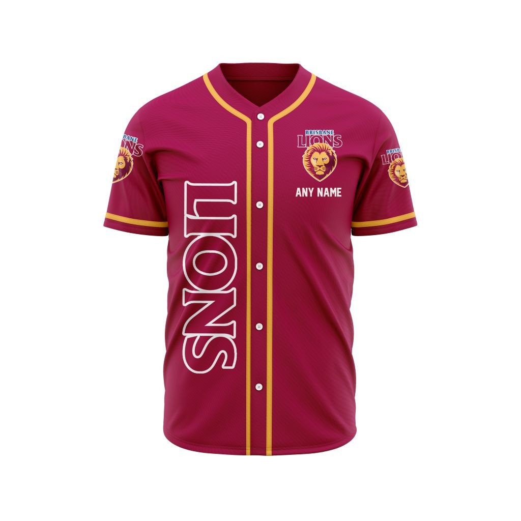 Afl Brisbane Lions Personalized Name Baseball Jersey Design