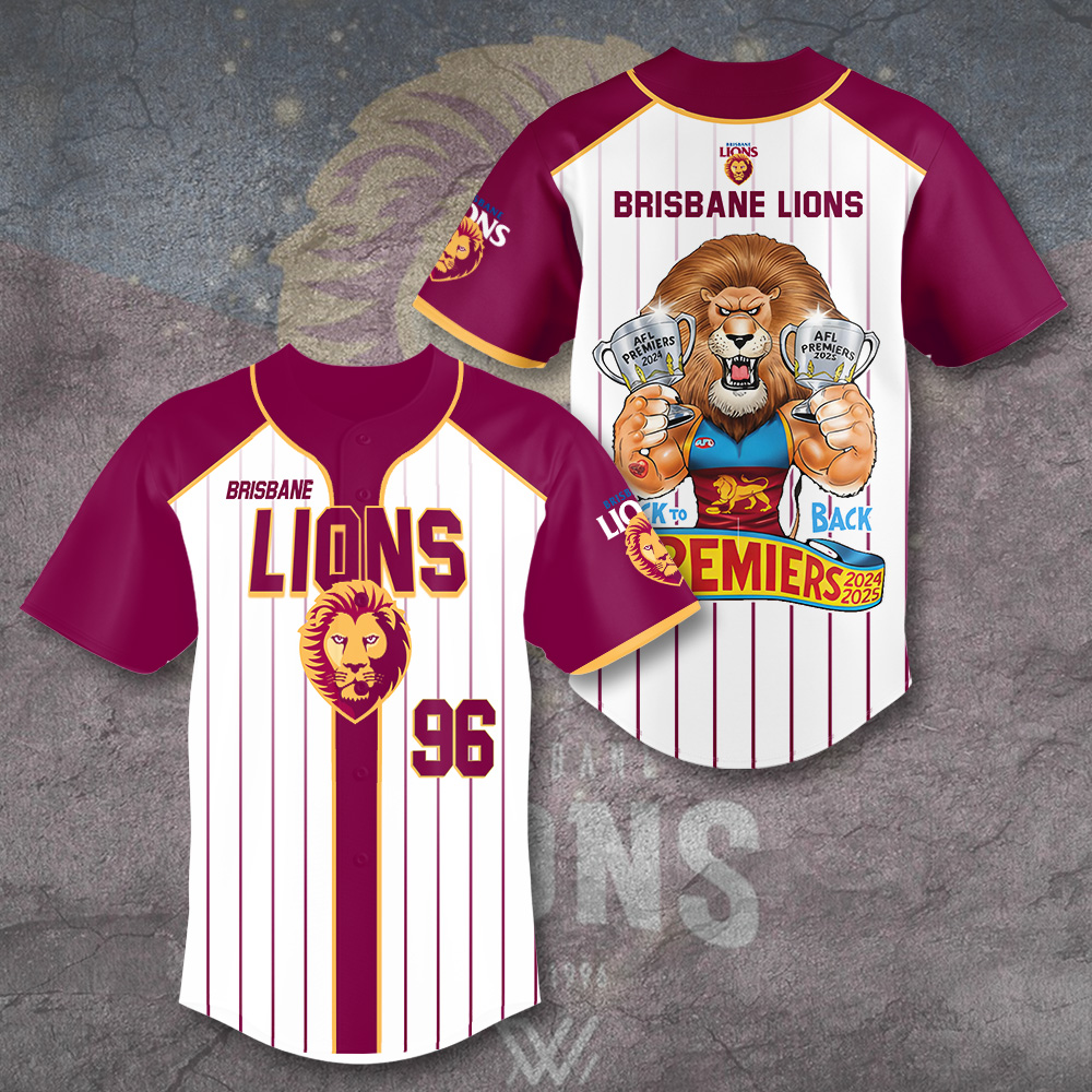Brisbane Lions Premiers 2025 Baseball Jersey