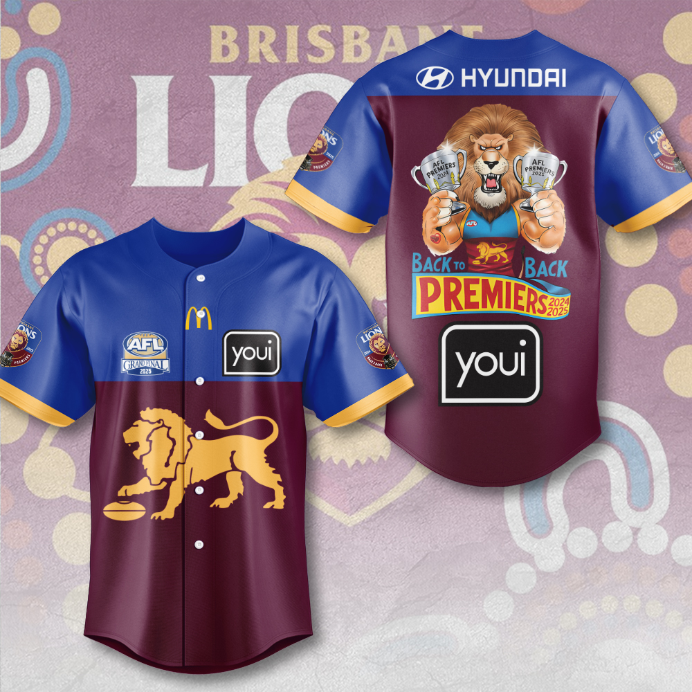 Brisbane Lions Premiers 2025 Baseball Jersey