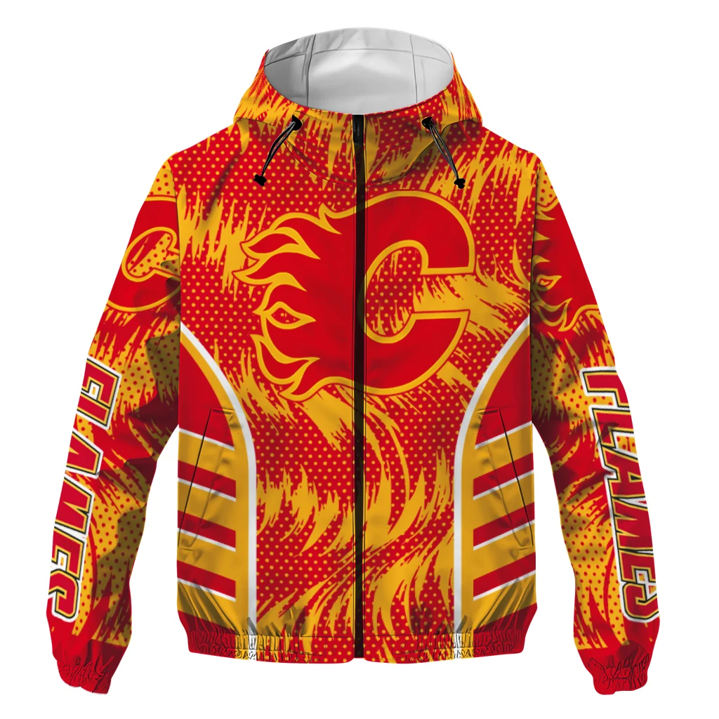 Calgary Flames Dynamic Heat Wave Red Windbreaker Jacket