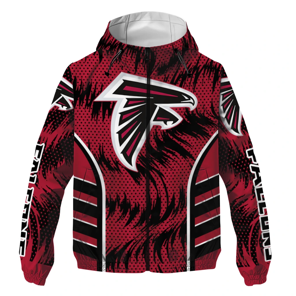 Atlanta Falcons Dynamic Heat Wave Red Windbreaker Jacket