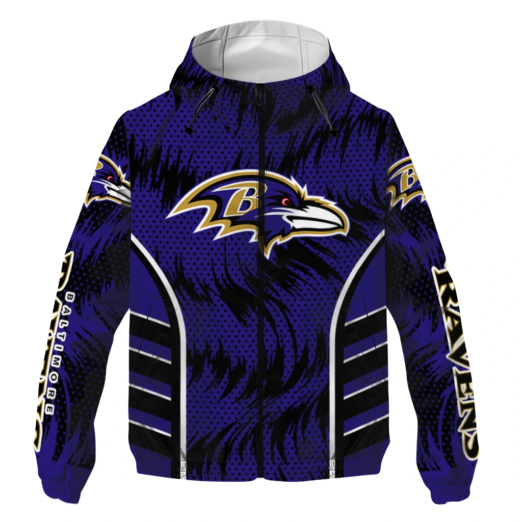 Baltimore Ravens Dynamic Heat Wave Purple Windbreaker Jacket
