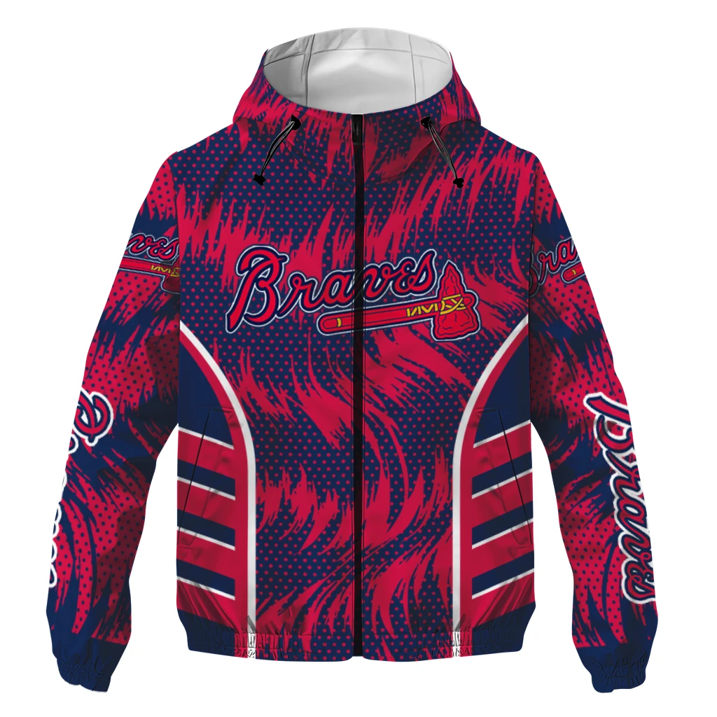 Atlanta Braves Dynamic Heat Wave Navy Windbreaker Jacket
