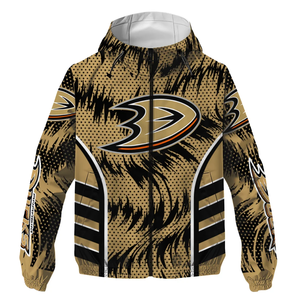 Anaheim Ducks Dynamic Heat Wave Gold Windbreaker Jacket