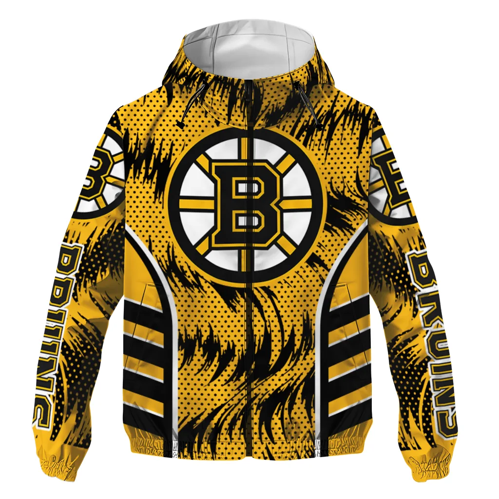 Boston Bruins Dynamic Heat Wave Gold Windbreaker Jacket