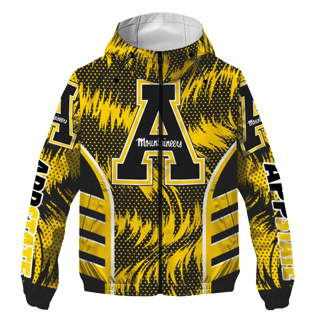 Appalachian State Mountaineers Dynamic Heat Wave Black Windbreaker Jacket