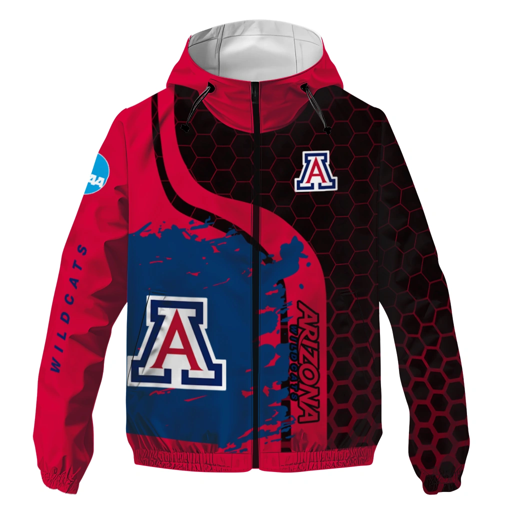 Arizona Wildcats Grid Streak Red Black Windbreaker Jacket