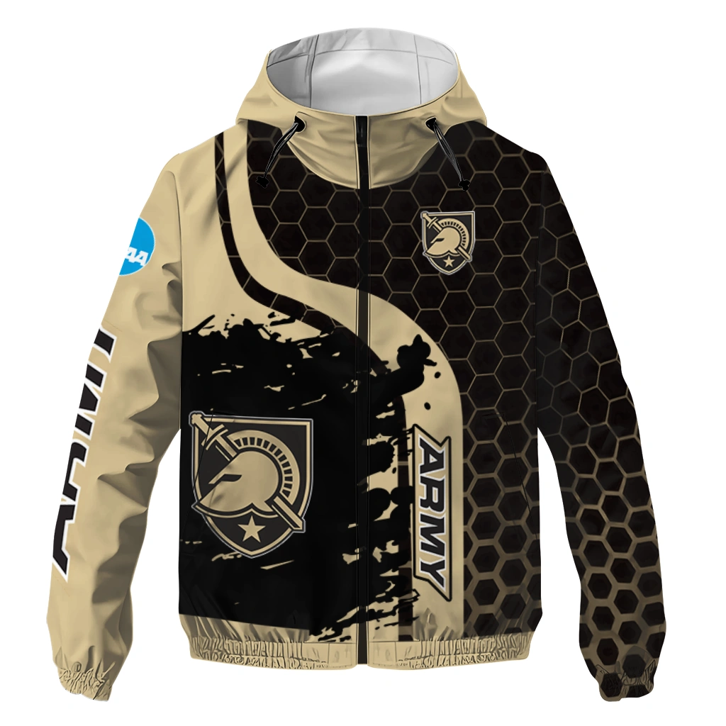 Army Black Knights Grid Streak Gold Black Windbreaker Jacket
