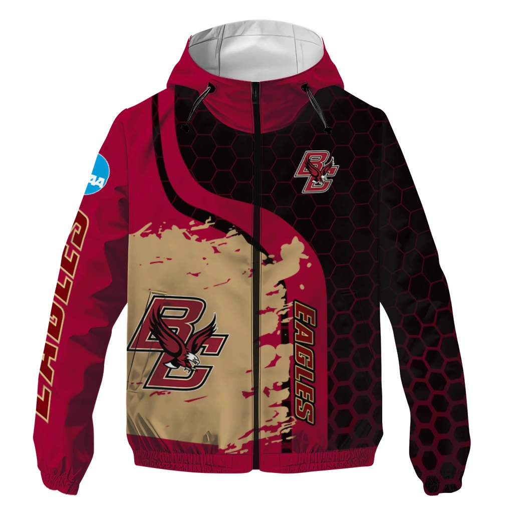Boston College Eagles Grid Streak Maroon Black Windbreaker Jacket