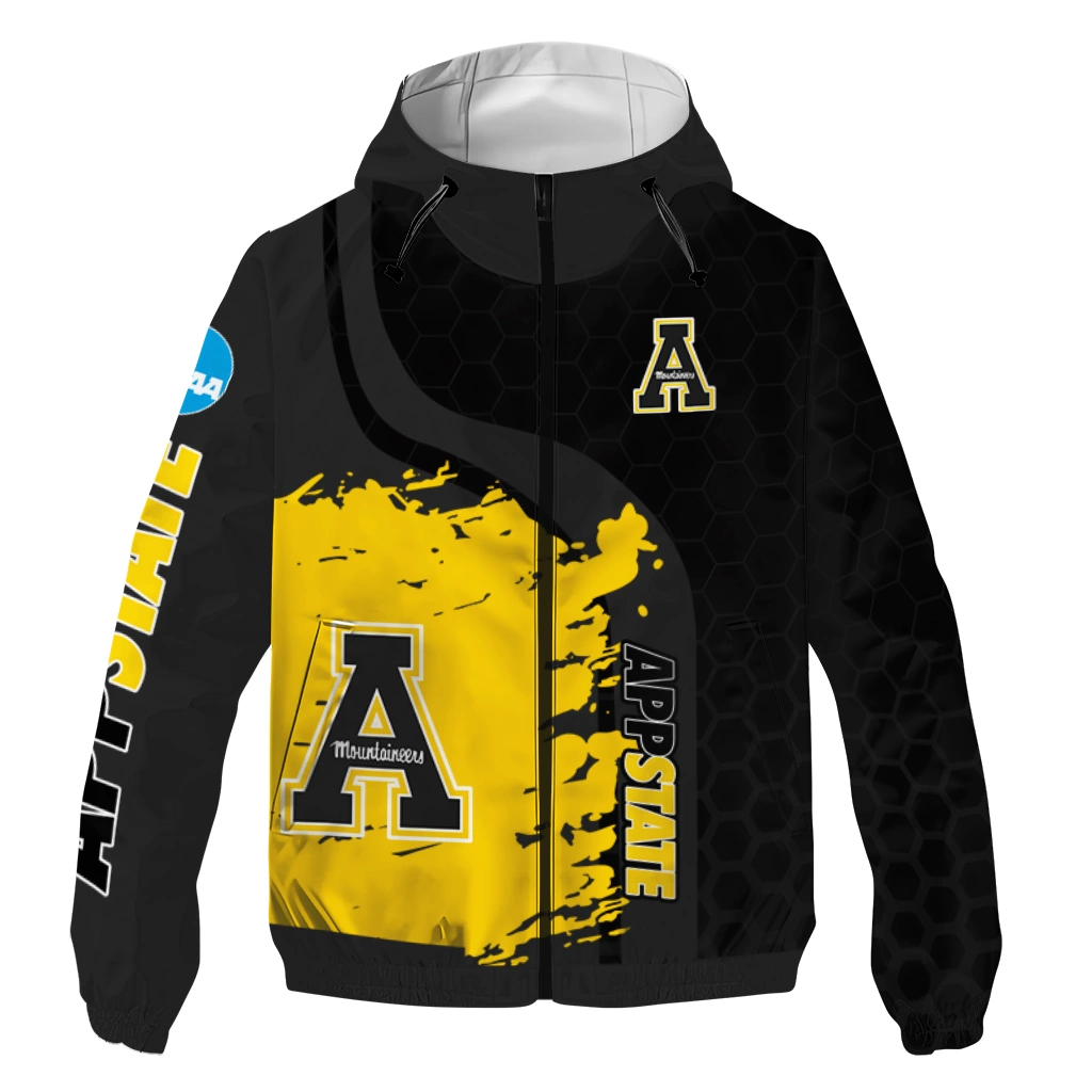 Appalachian State Mountaineers Grid Streak Black Windbreaker Jacket