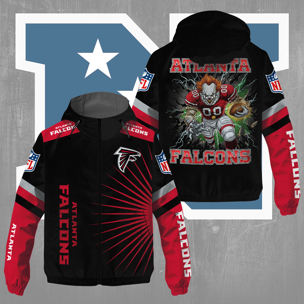 Atlanta Falcons X Pennywise 3D Windbreaker Jacket