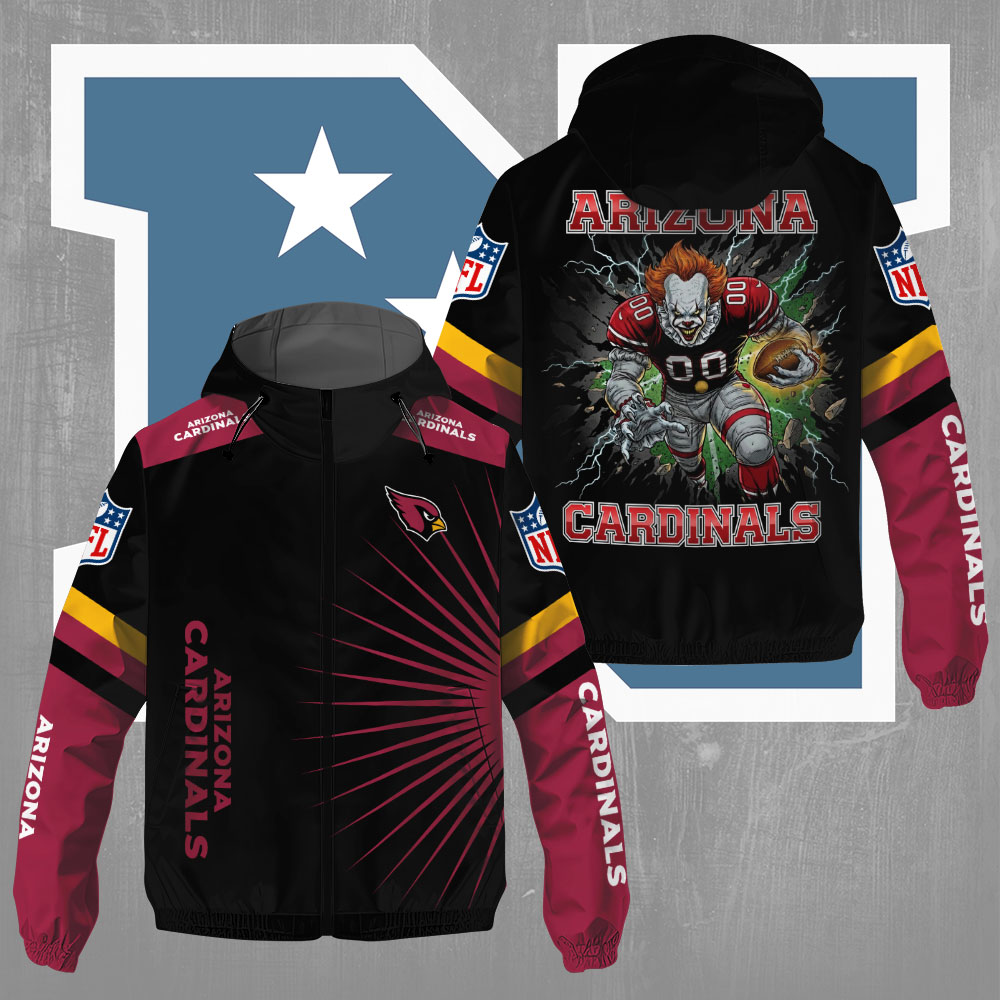 Arizona Cardinals X Pennywise 3D Windbreaker Jacket
