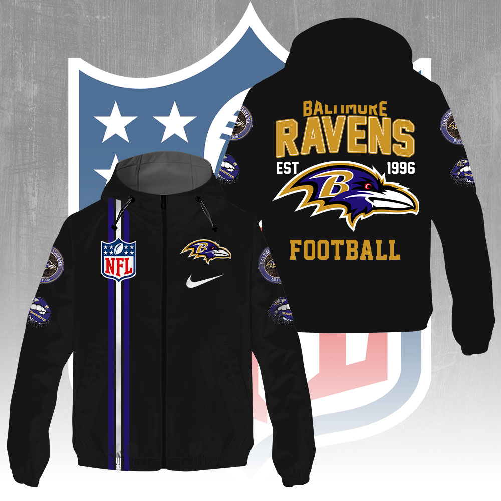 Baltimore Ravens 3D Windbreaker Jacket