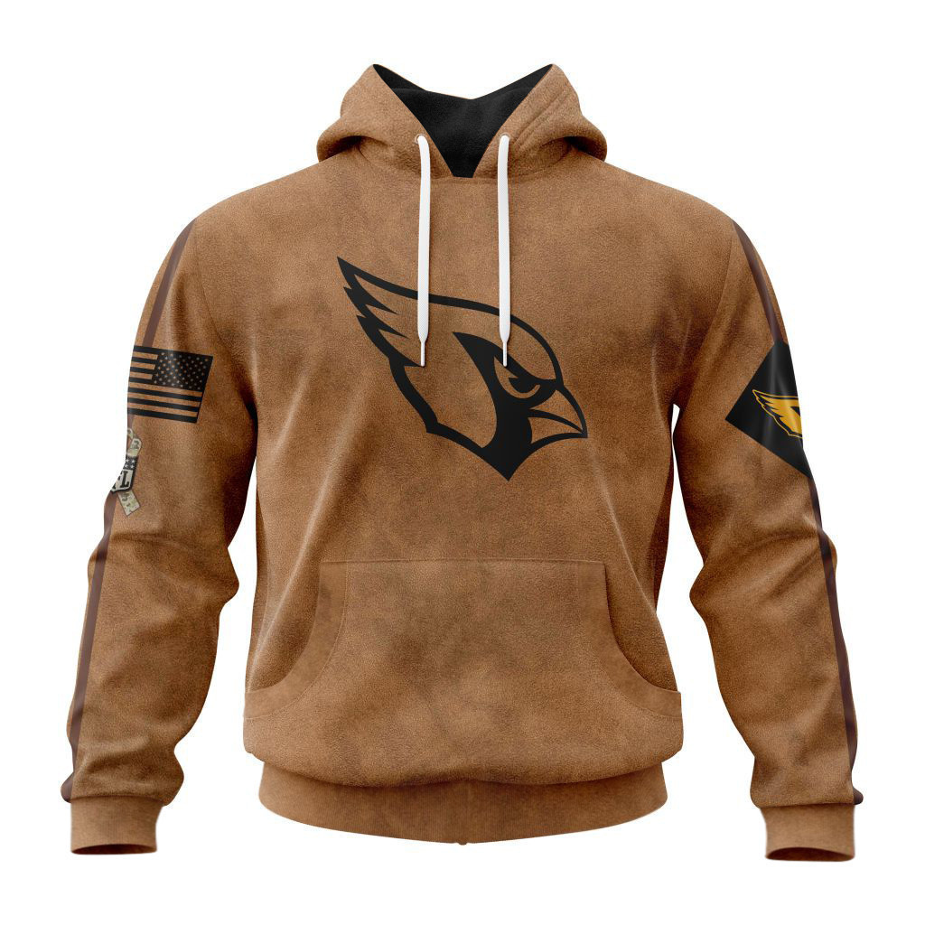 Arizona Cardinals Salute To Service Club Pullover Hoodie Brown
