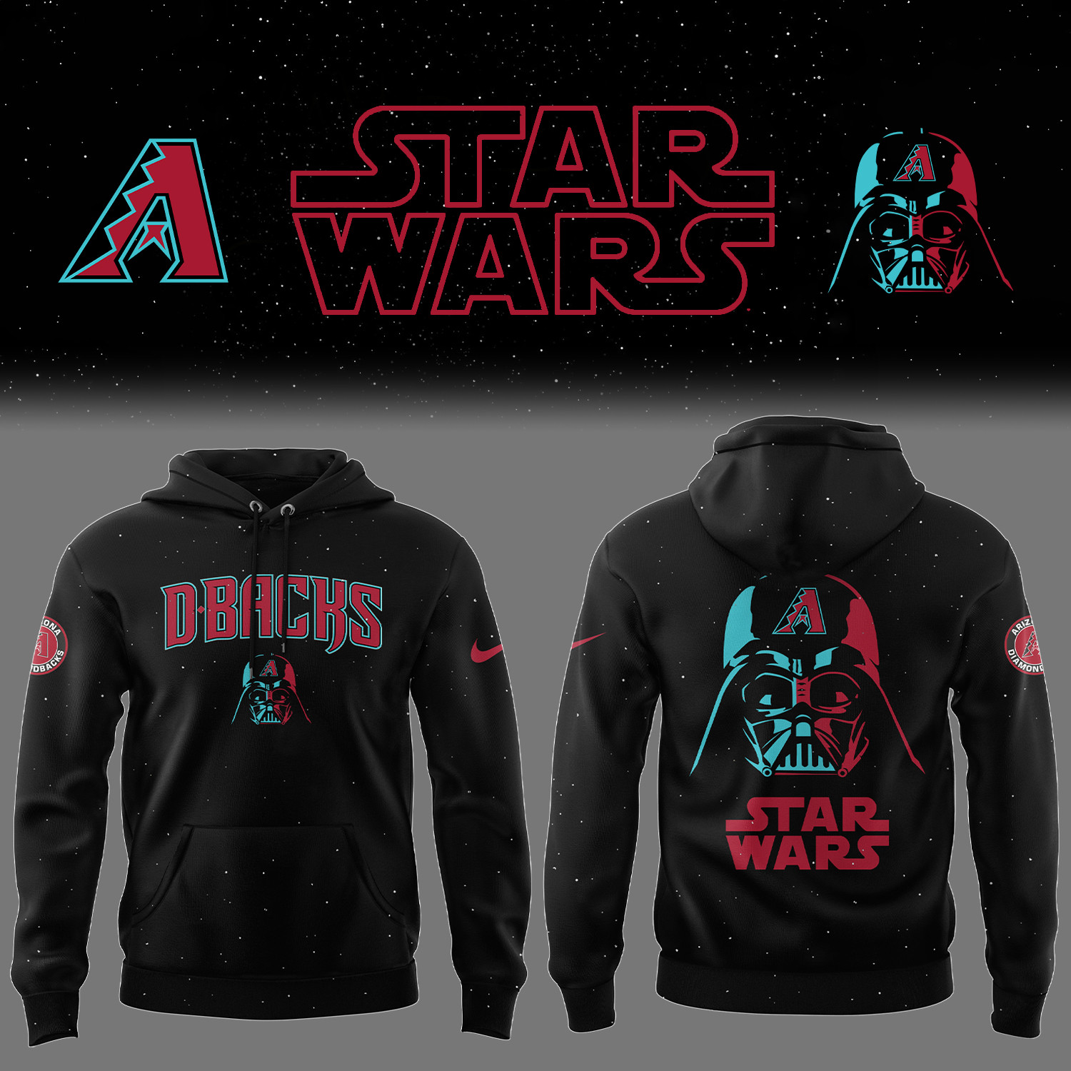 Arizona Diamondbacks 2025 X Star Wars Hoodie Gifts For Baseball Fans