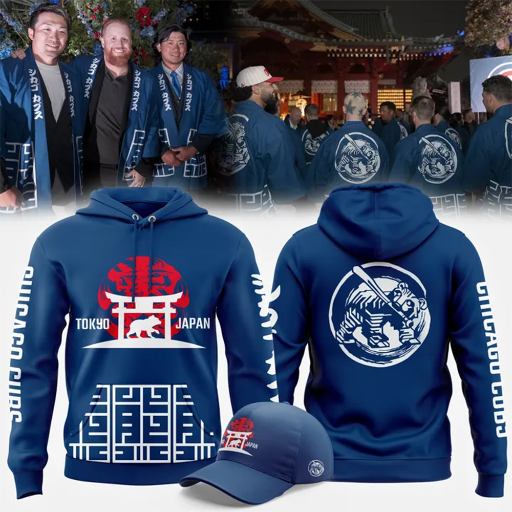 2025 Tokyo Series Chicago Cubs Hoodie Best Gifts For Baseball Fans