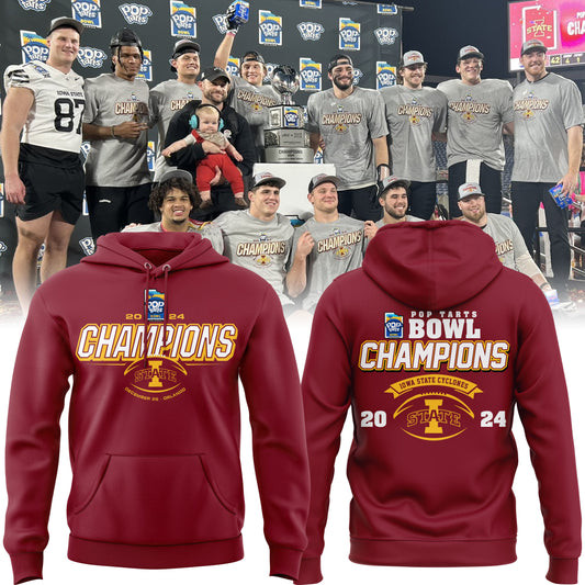 2024 Pop Tarts Bowl Champions Iowa State Football Hoodie