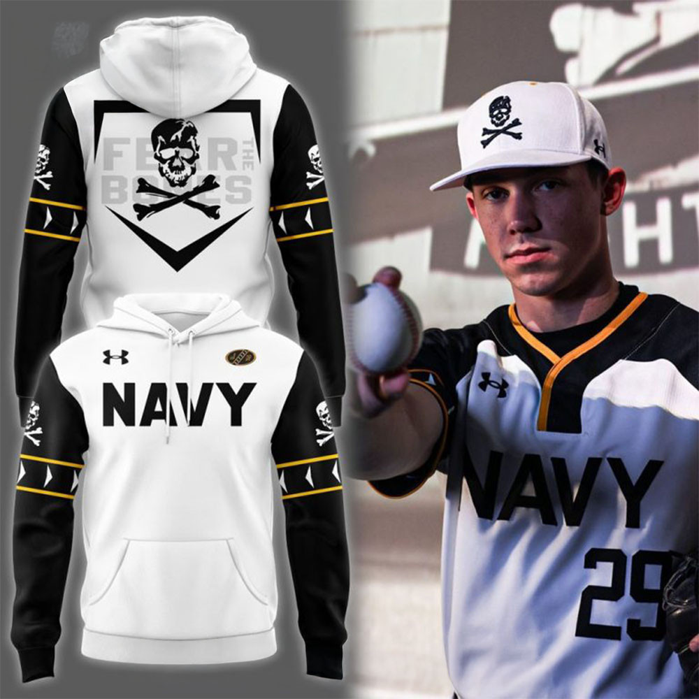 2025 Jolly Rogers Navy Midshipmen Baseball Hoodie FatherS Day Presents For Son