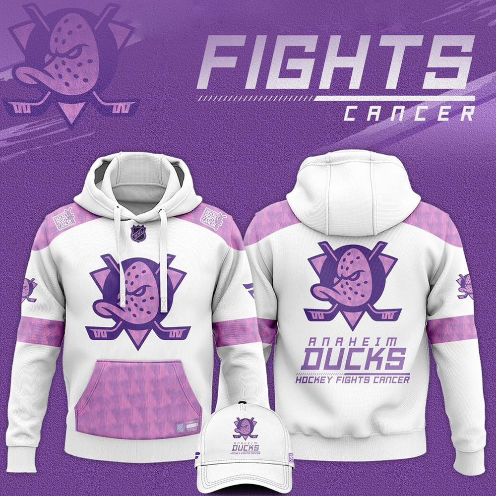 Anaheim Ducks 2024 Hockey Fights Cancer Hoodie