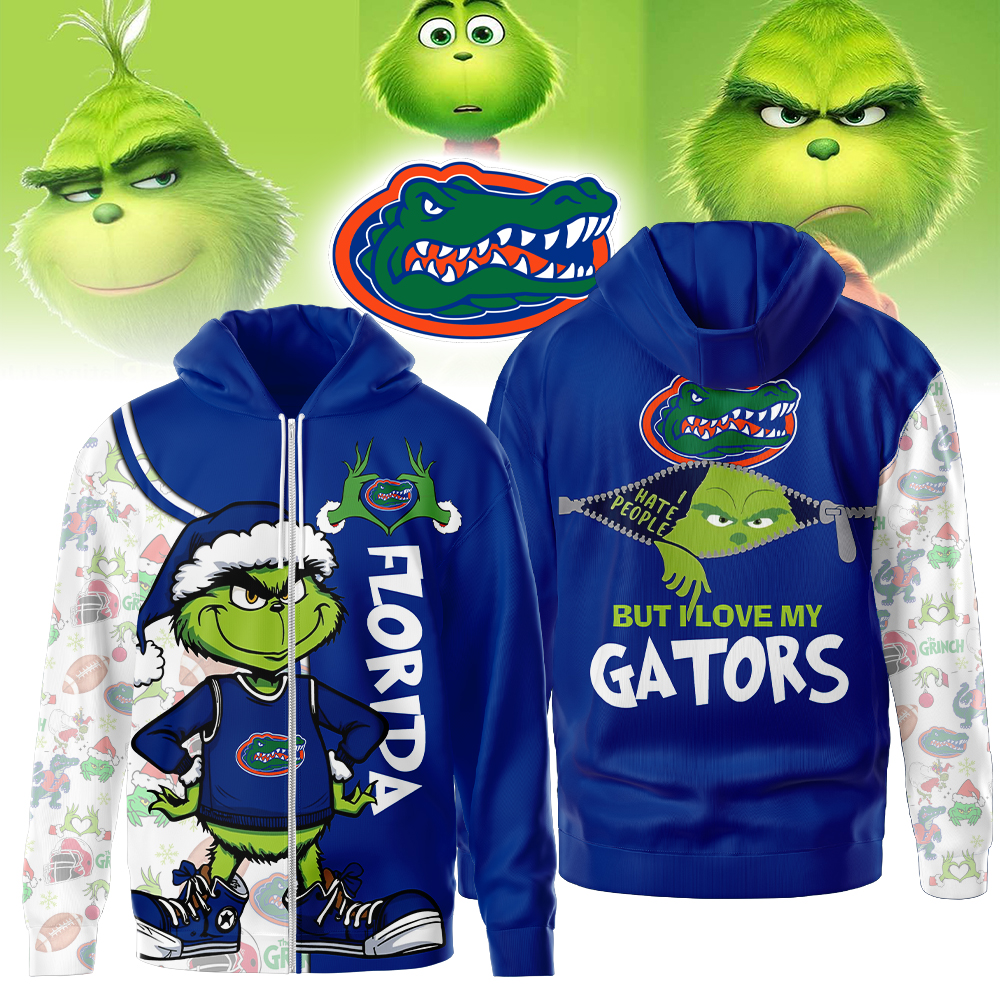 Florida Gators NCAA Funny Grinch Football All Over Print Zip Hoodie