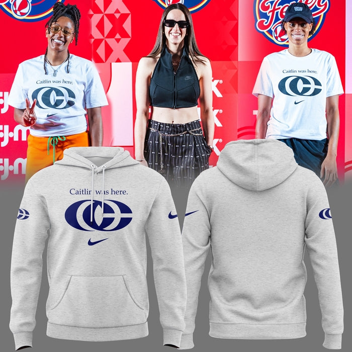 8 Caitlin Was Here Hoodie Caitlin Clark Her Logo New Hoodie Indiana Fever WNBA Hoodie