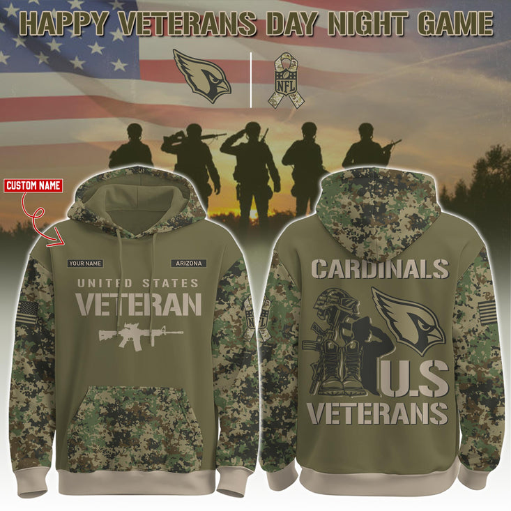 Arizona Cardinals Veteran Day 2025 Hoodie Limited Edions