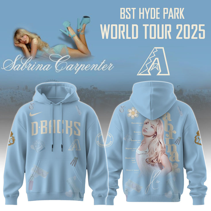 A Diamondbacks X Sabrina Carpenter Short N Sweet Tour Hoodie For Mens Limited +Selling Out Fast